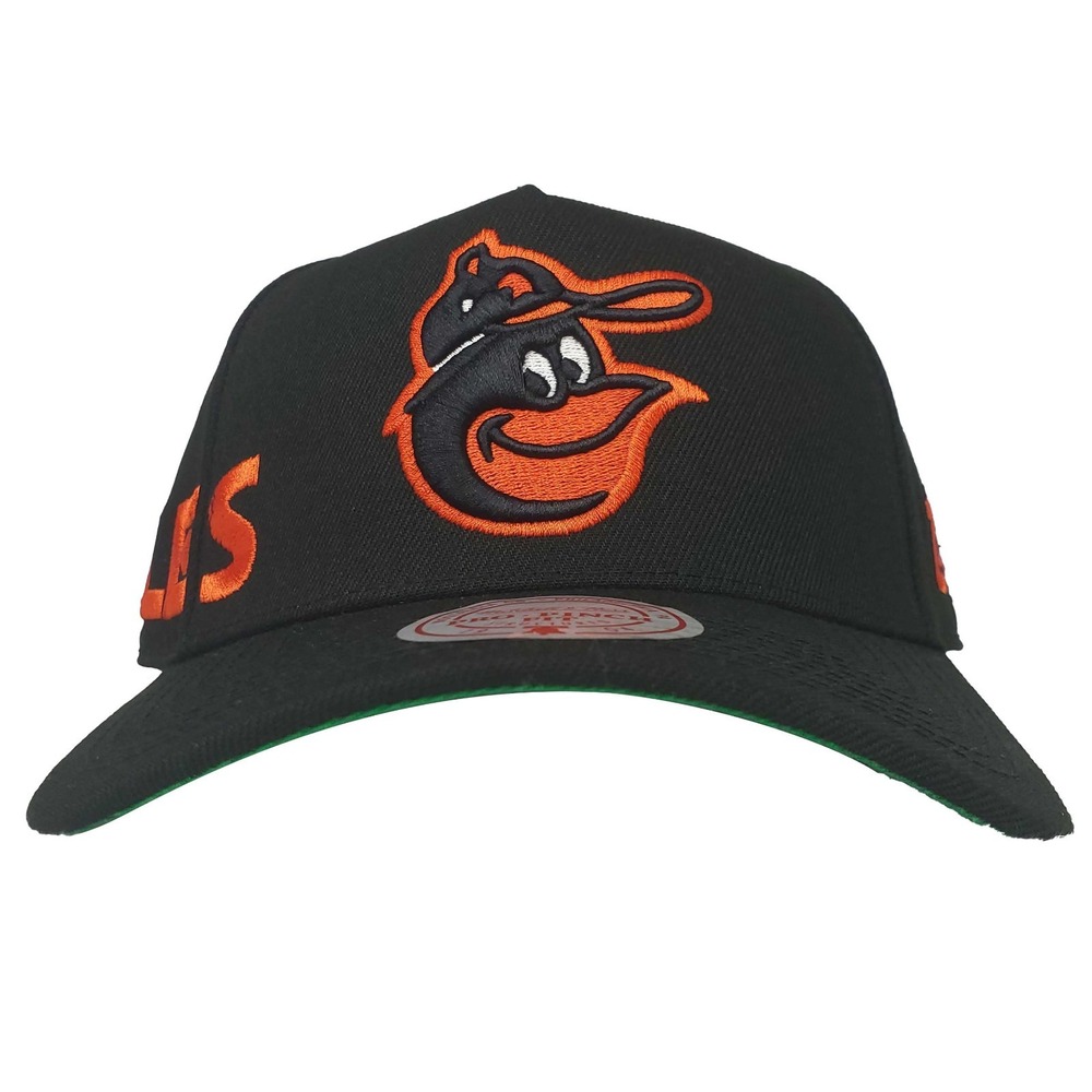 Baltimore Orioles Mitchell & Ness MLB Pro Fit Snapback Cap Hat 3D Logo Black NWT